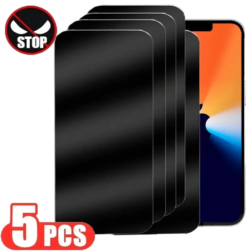 5PCS Anti-Spy Glass For iPhone 11 12 13 14 15 PRO MAX Privacy Screen Protectors For iPhone X XS MAX XR 15 13 11 Tempered Glass
