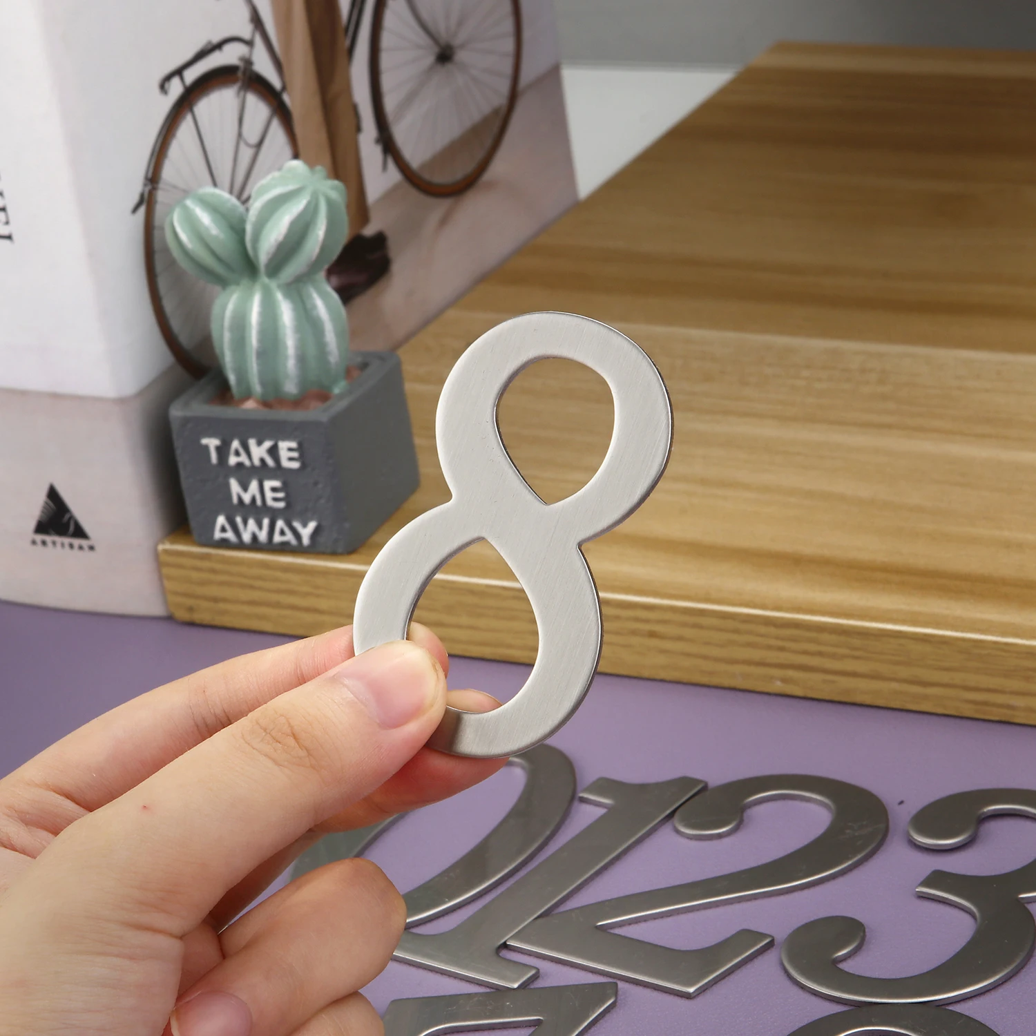 Stainless Steels Door Number 7*4cm House Number Apartment Door Outdoor Hotel Home Mailbox Label house number signs house numbers number plate door signs