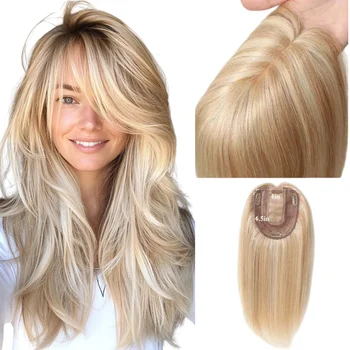 Parrucca topper da donna in capelli umani al 100%, realizzata a macchina con clip, per volume e colori. # 99J/ # Consegna Rapida 330 Vendita all'Ingrosso