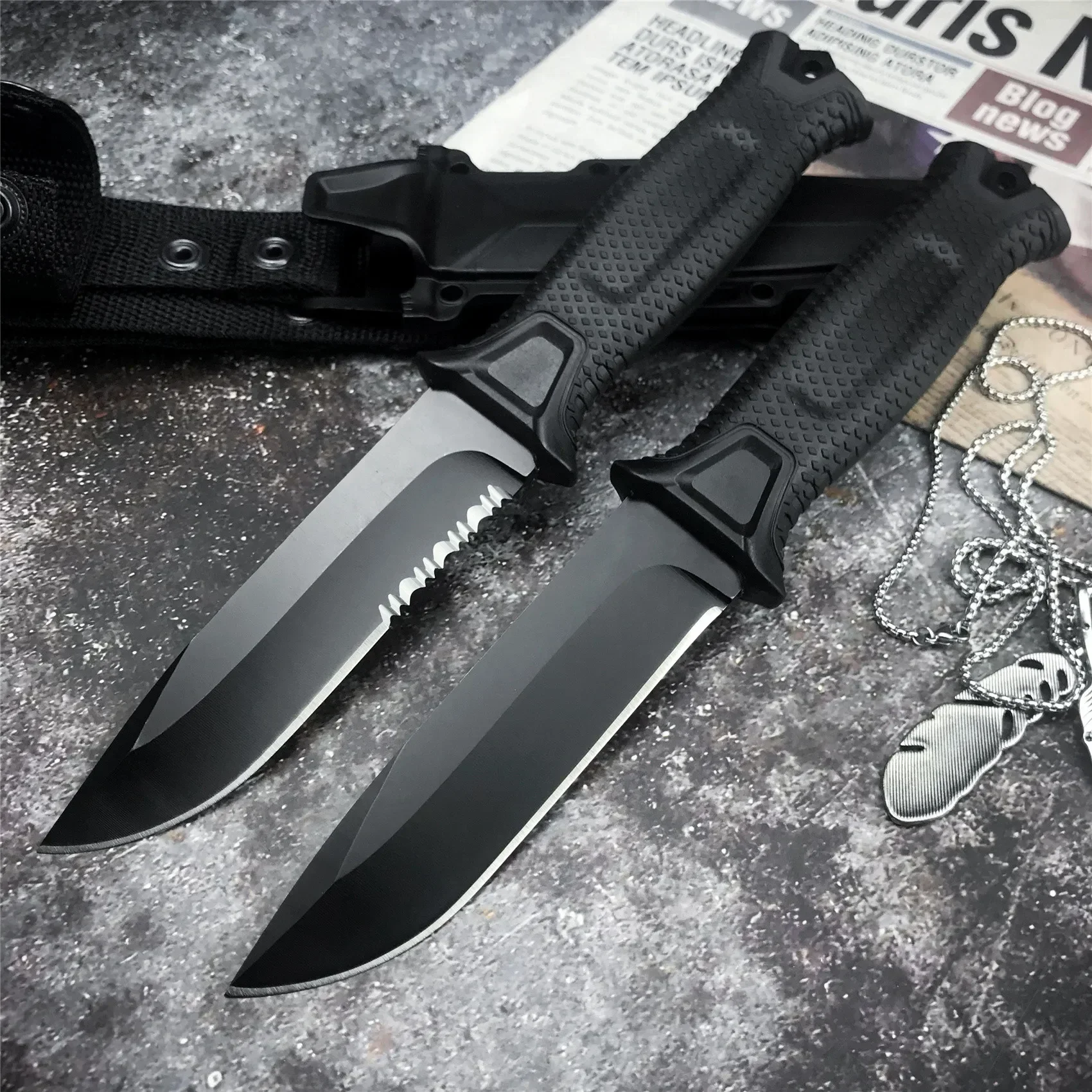 Description Picture 4 of itemTactical G1500 Gear Strongarm Fixed Blade Knife with Nylon Sheath Self Defense Outdoor Hunting Military Survival Knives