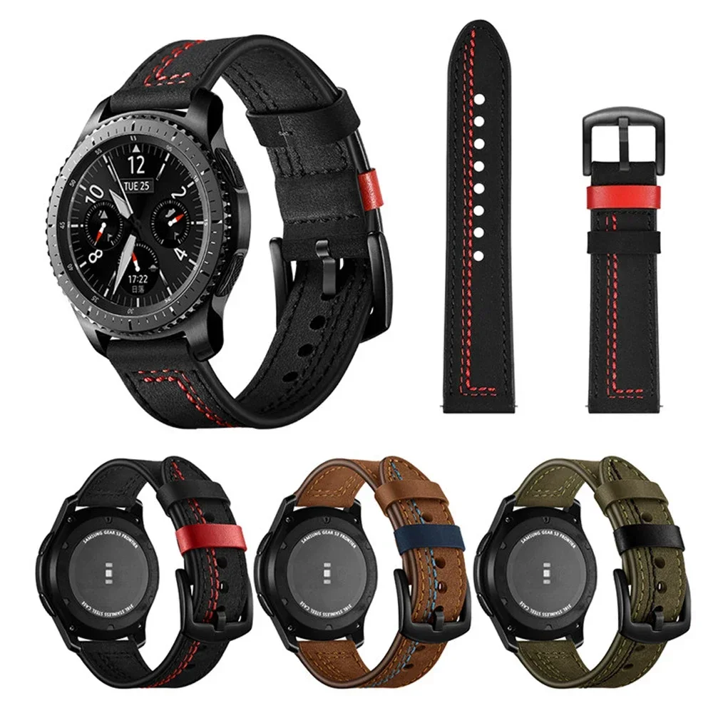 Elegant Leather Watch Band - Premium Sport Bracelet Strap, 20mm/22mm Adjustable Size