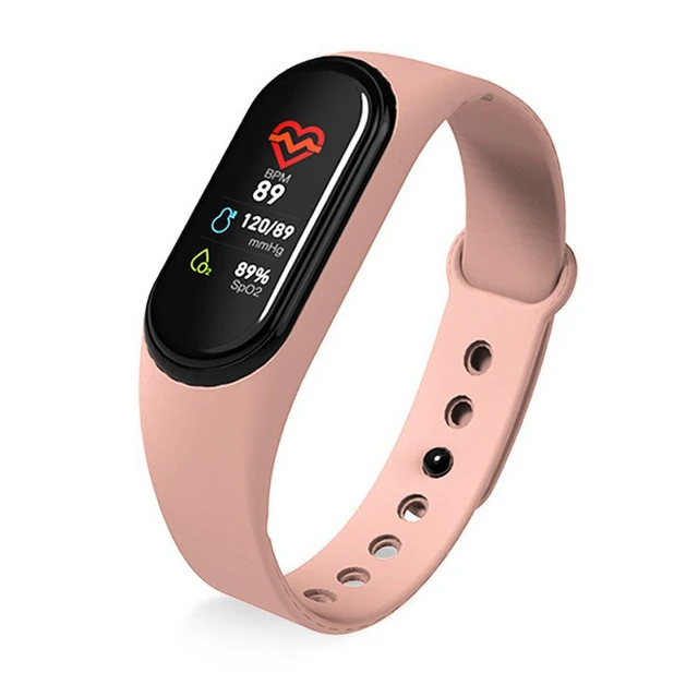 Health Smart Band Heart Rate Blood Pressure Monitor Sport Watch for Men Women Bracelet Smartwatch Waterproof Fitness Tracker M4 Pink M4