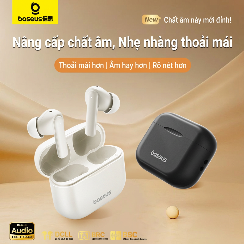 BASEUS | Tai Nghe Không Dây Hủy Tiếng Ồn Cao Cấp Thích Hợp Thể Thao