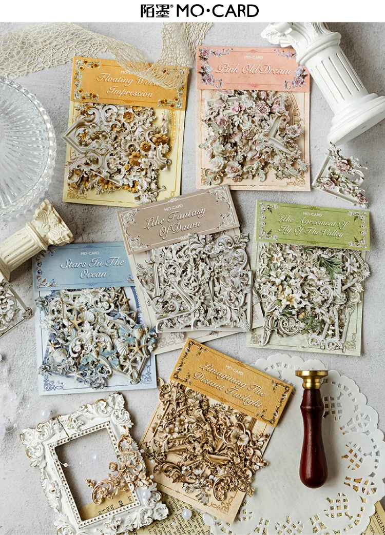 Journal GO 20 Stück Vintage-Eckmaterial, Papier, Retro, ausgehöhlt, barocker Fotorahmen, Collage, Junk-Journal, Scrapbooking-Material – Detail 1