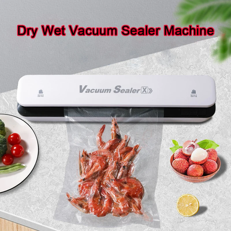 

Food Vacuum Sealer Wet and Dry 220V Automatic Commercial Household Kitchen Packaging Machine Includ 10 Bags