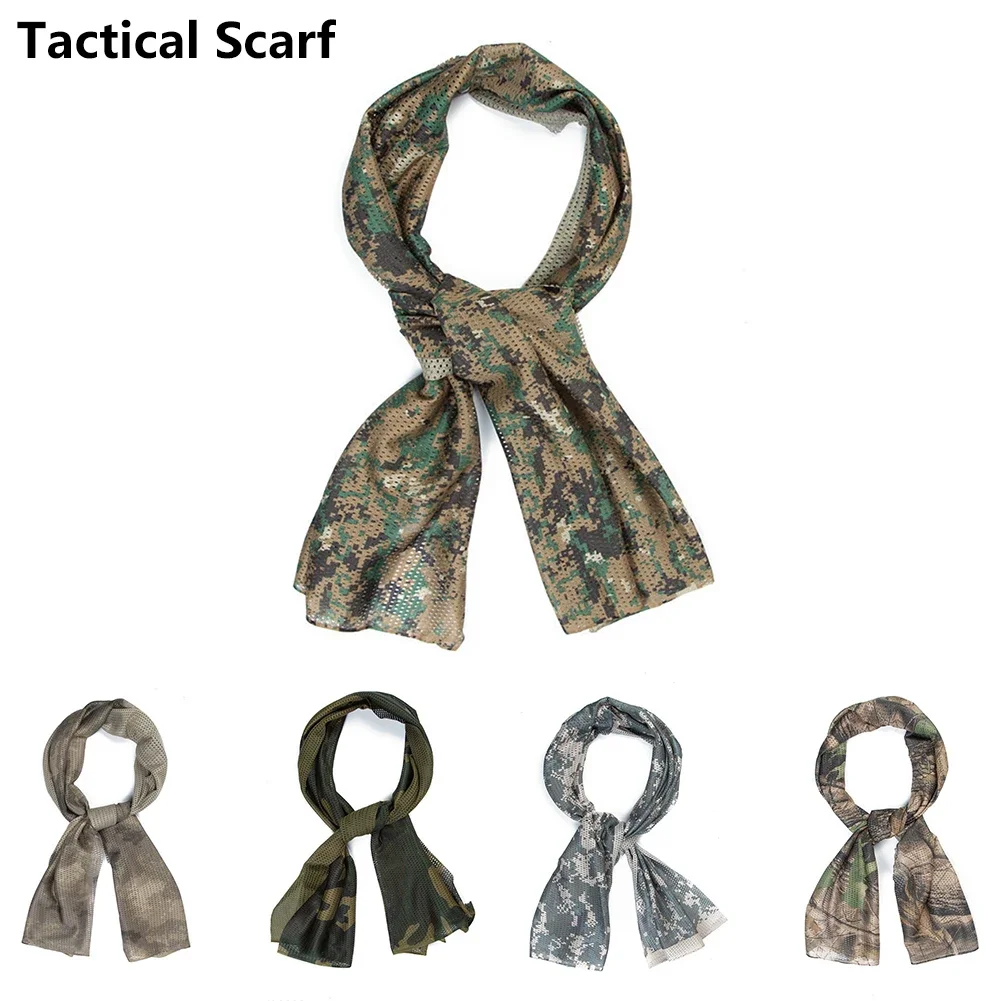 Tactical Scarf Outdoor Camouflage Mesh Net Scarves Camo Scarves Sport Sniper Face Veil Wargame Camping Hunting Cycling 4