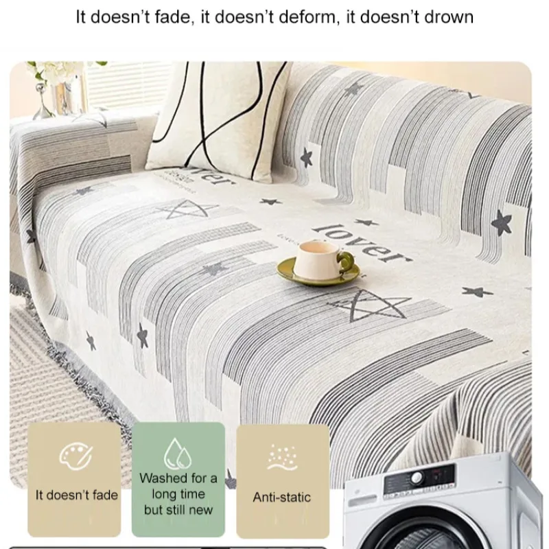 Double-sided chenille sofa towel four seasons All-inclusive anti-claw livingroom sofa cover Washable Furniture Protector Covers 6