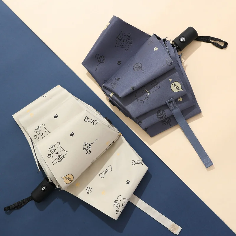 Umbrella UV Protection Sunumbrella Sunshade Folding Umbrella Small Fresh Vinyl Cartoon