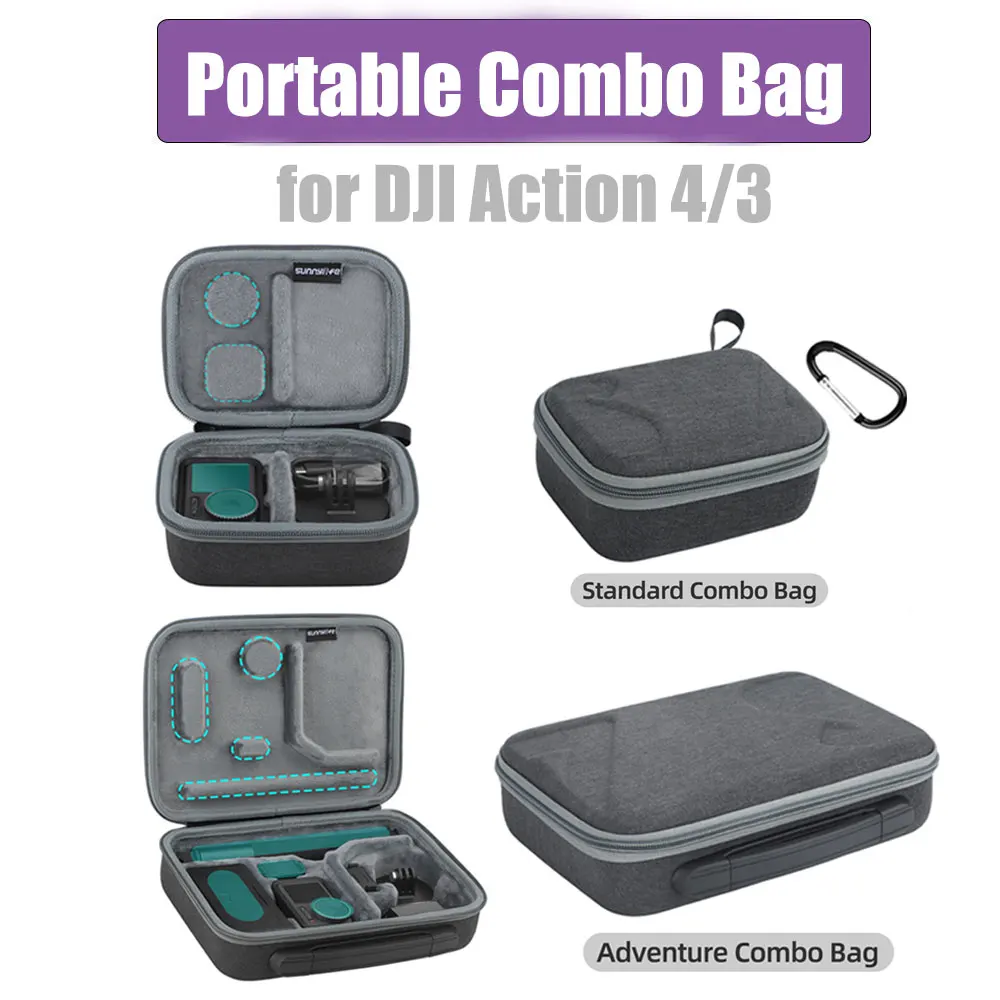 Storage Case For DJI Action 4/Action 3 Adventure Combo Bag Mini Standard Combo Bag Portable Carrying Handbag