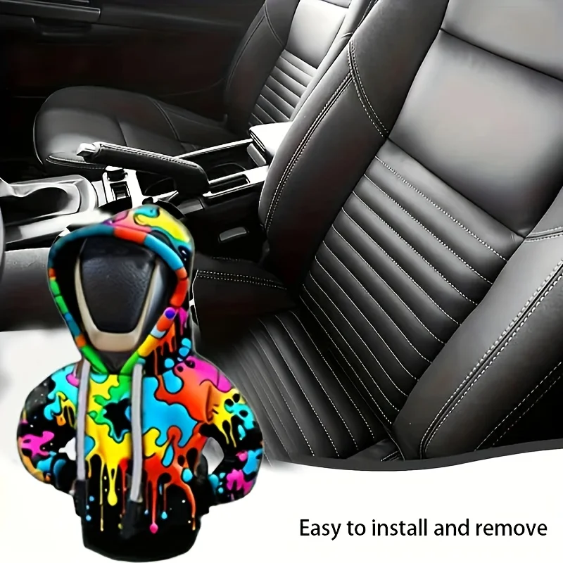4Optional-Colorful hooded car gear shift knob cover Polyester dustproof accessories Exclusive Gifts for Car Enthusiasts