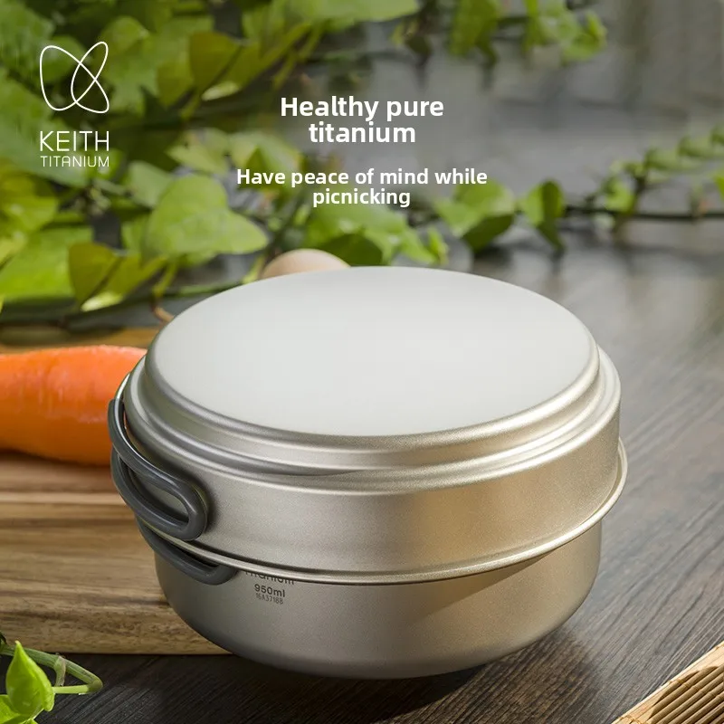Titanium Pot and Pan Cookset 2-Piece Ultralight Camping Cookware For Backpacking Hiking Outdoor Cooking System