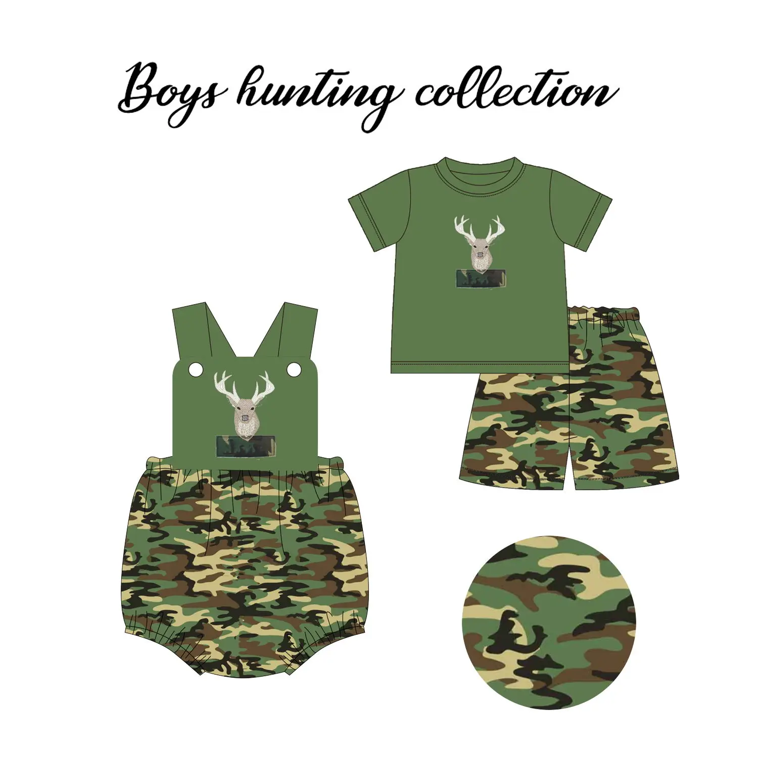 

Hunting collection Deer Camouflage short sleeve shorts set Boys outfits set Toddler Baby Clothes Cute Kids Clothes Wholesale