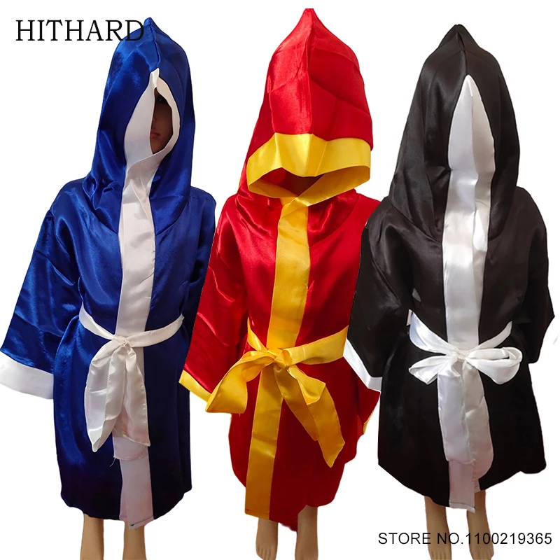 Boxing-Robe-Children-Muay-Thai-Robe-Kids-Boys-Girls-Hooded-Sanda ...