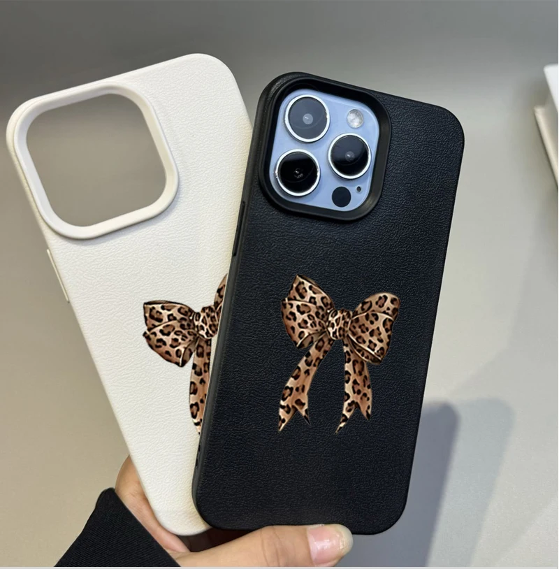 Leopard Bowknot Cover Case
