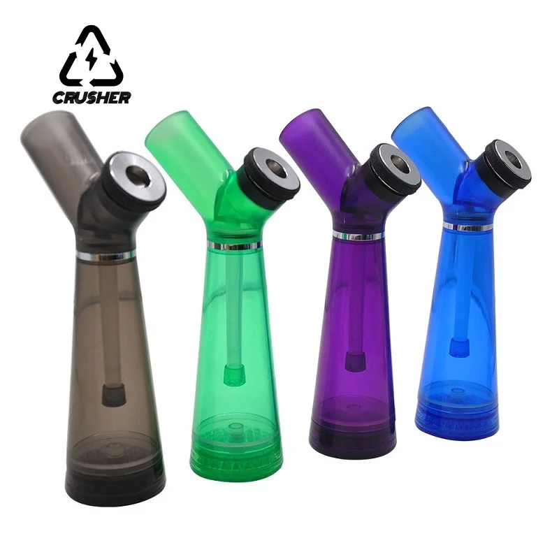 Hookah Pipes Smoking Pipe Kit Hookah Set 2 in1 Acrylic Hookah Water Pipe Grinder Kit Built in Filter Smoke Pipes Smoking Grass Removable Tobacco Hooka Shisha Set