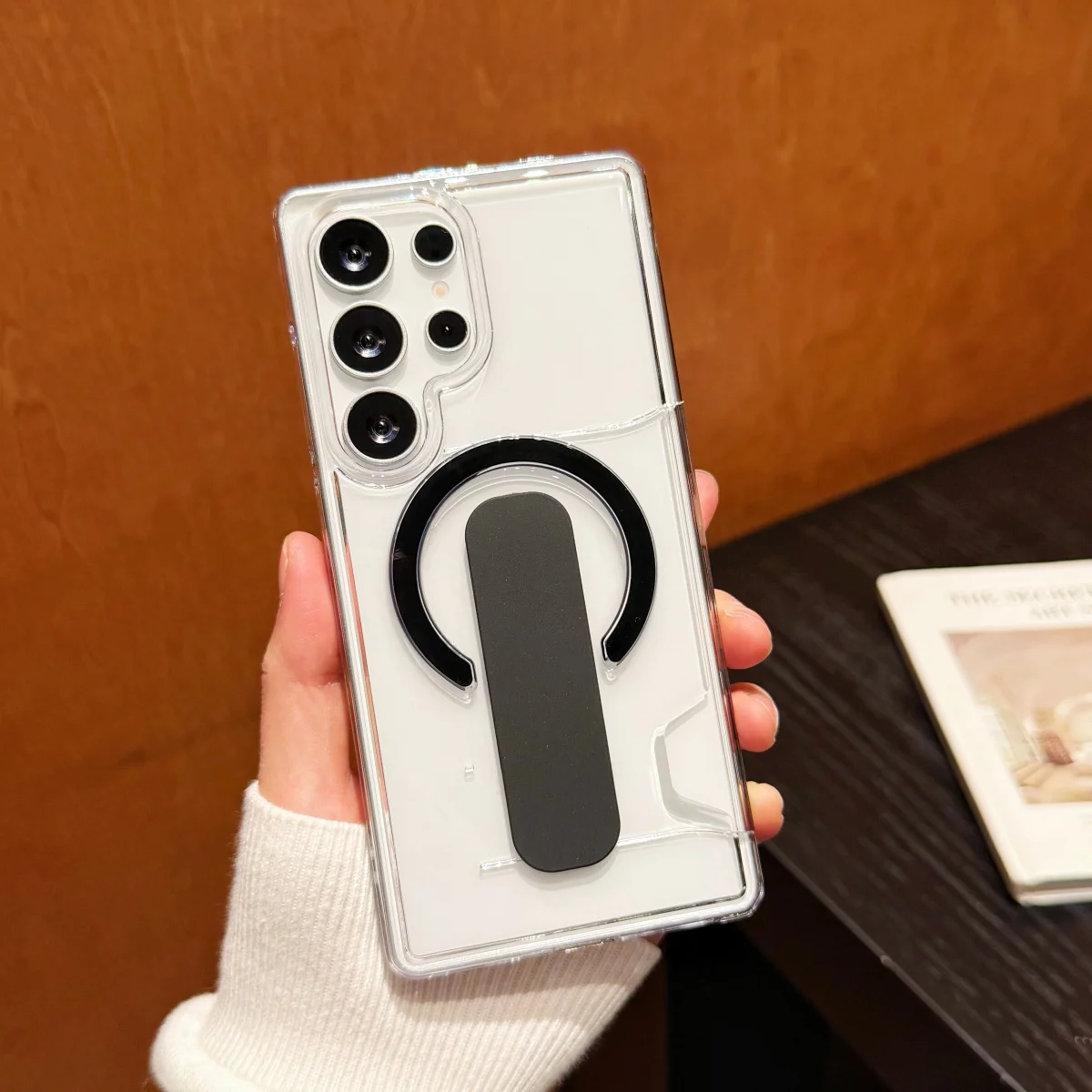 Premium Clear PC Card Holder with Magsafe Magnetic Support - Luxury Non-Slip Phone Case Cover