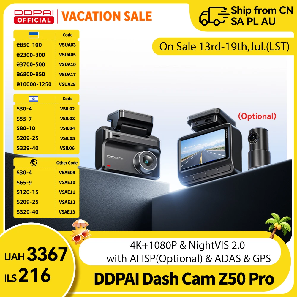 DDPAI Z50 Pro 4K Dashcam mit GPS, 5GHz Wi-Fi, ADAS