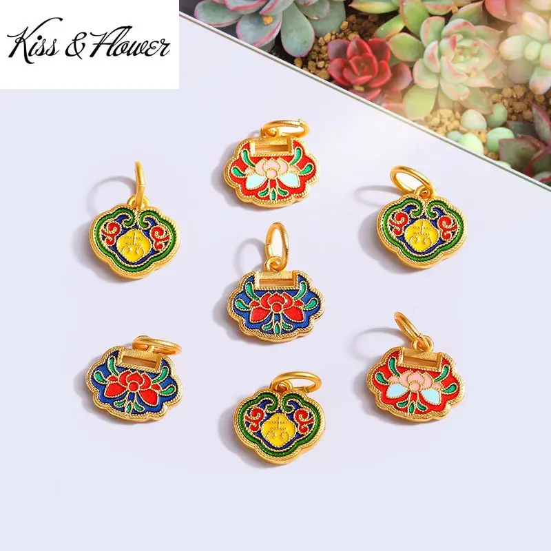 

KISS&FLOWER AC34 Wholesale Fashion Kids Girl Friend Party Birthday Wedding Gift RUYI Flower DIY Charm For Bracelet Necklace 1PC