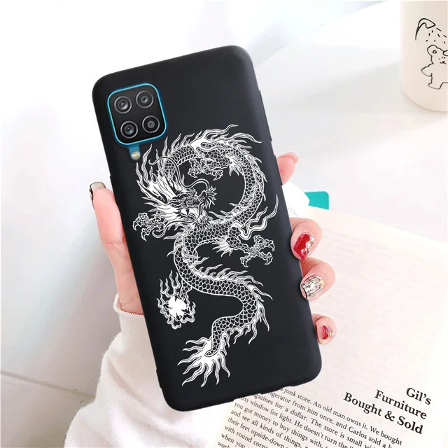 Candy Matte Soft TPU Case For Samsung Galaxy A12 Shockproof Silicone Back Cover For SamsungA12 A 12 SM-A125F Cases Red Cat Funda 001O245