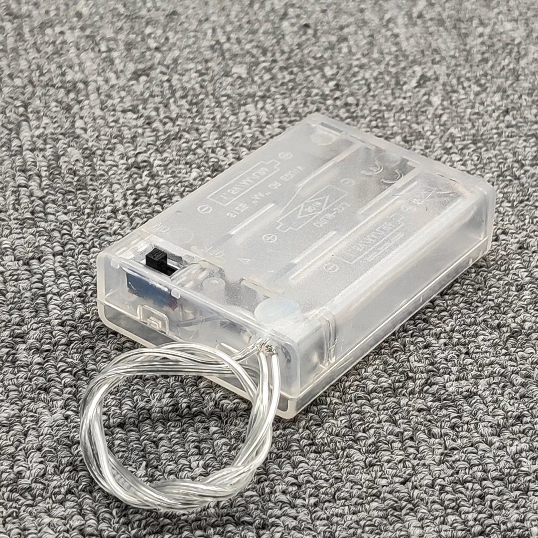 Transparent AA Battery Holder Box with Switch Lead
