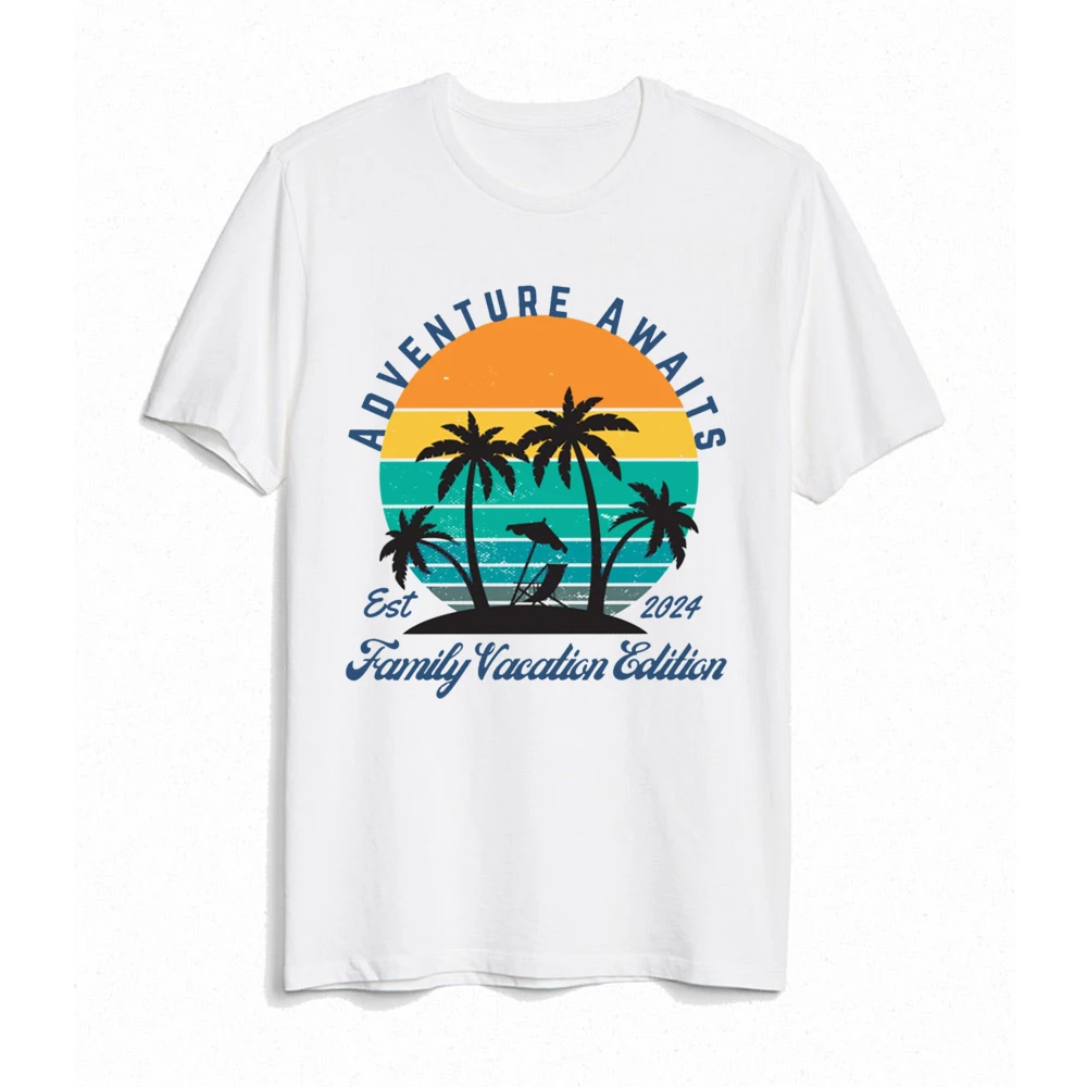 Adventure Awaits Family Vacation Edition Est 2024 Family Matching Shirt Adult Kids Summer T-shirt Tops Baby Short Sleeve Romper 4