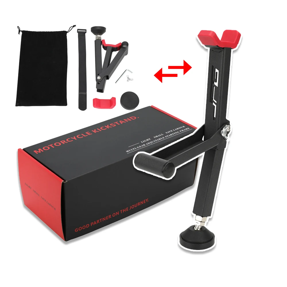 Universal Motorcycle Paddock Stand Wheel Stand Lift Portable Handle Single Sided