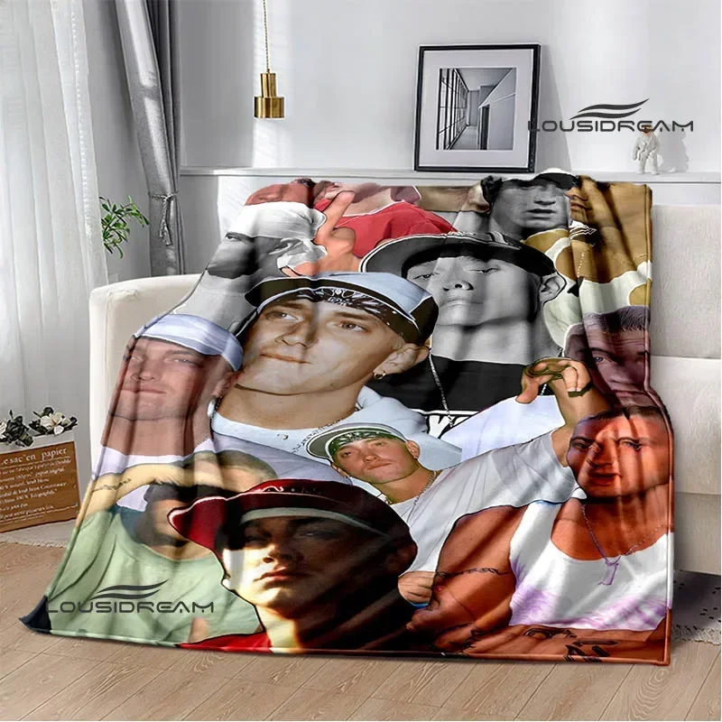 Eminem hip -hop singer printing blanket Warm Flannel Blankets Picnic blanket blankets for beds cubre cama Birthday Gift 3