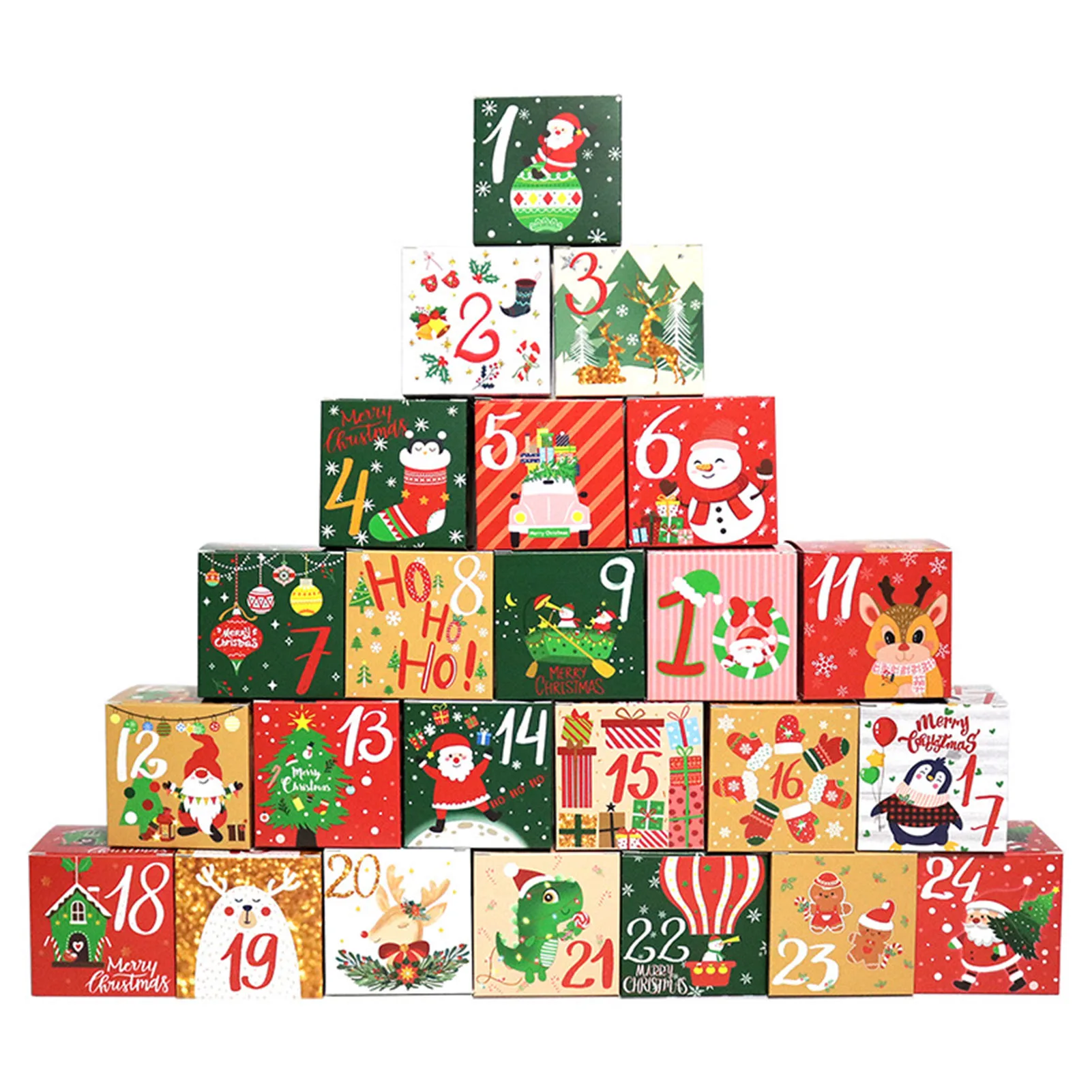 Christmas Advent Calendar Boxes 24 Days DIY Advent Calendar Boxes Christmas Countdown Gift Empty Gift Box