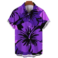 Summer Seaside Shirt For Men Women With Plant Palm Tree Pattern Print Design Short Sleeve Fashion Shirt Button Up Versatile Top 2
