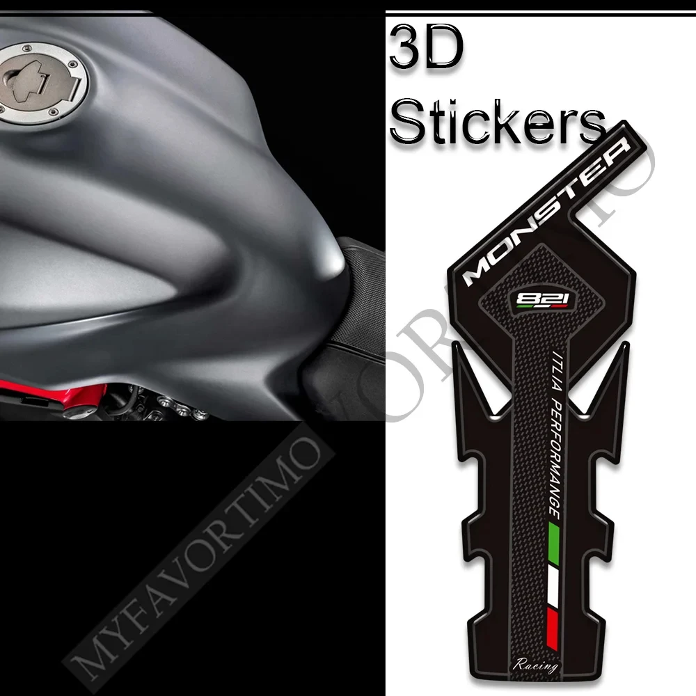 Monster 821 Per Ducati Moto Tank Pad Grips Tankpad Stickers Gas Fuel Oil Kit Protezione Ginocchio