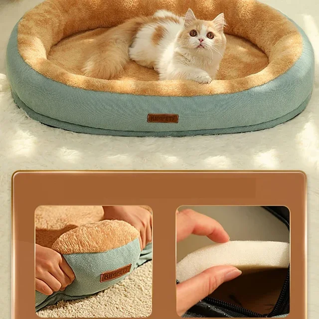 Kimpets Cat Bed Dog Pet Bed Kennel Non-Slip Winter Warm Small Dog Kennel Sleeping Removed Washed Soft Puppy Cushion Cat Supplies 3