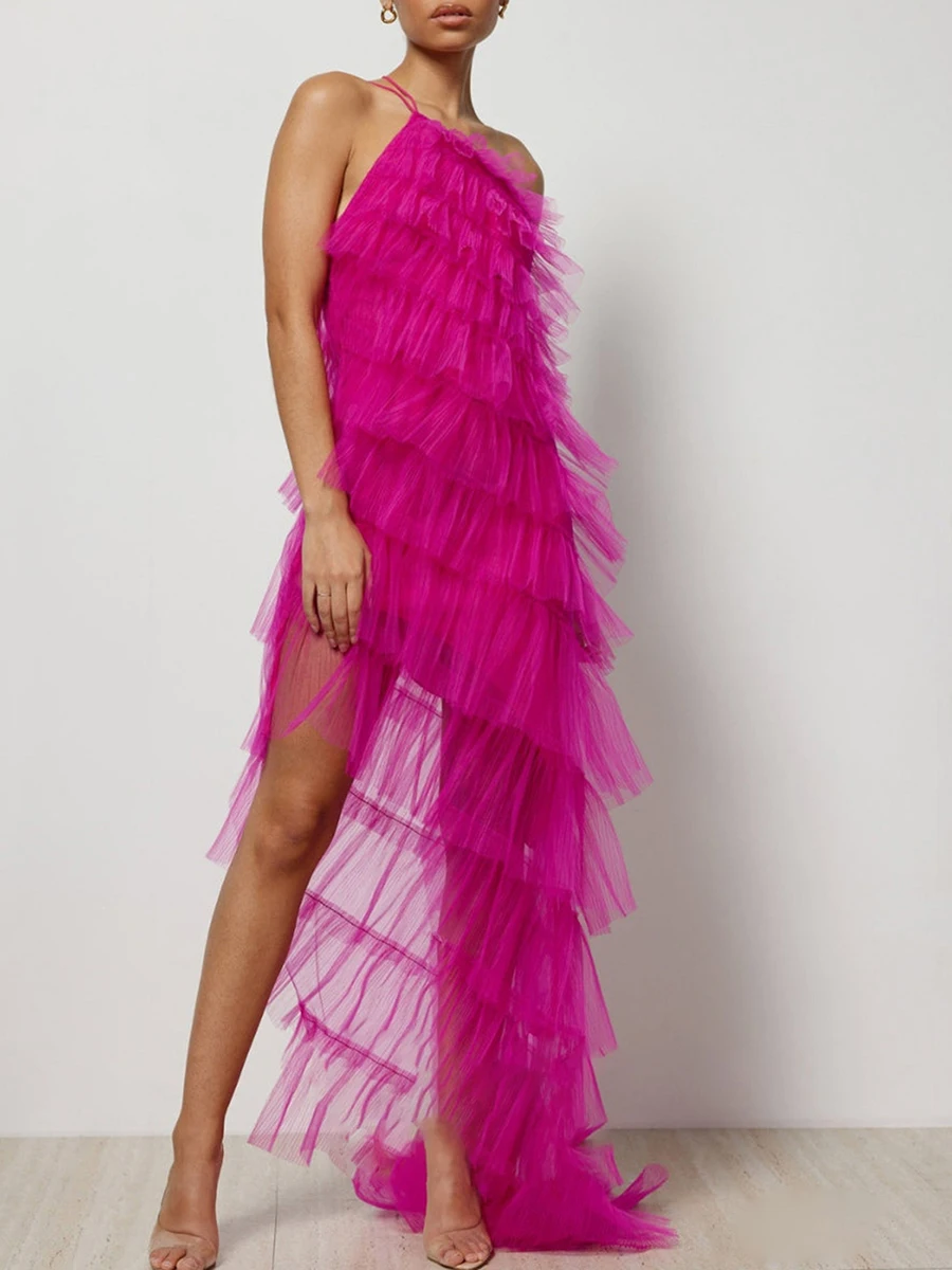Women Summer Ruched Open back Party Dress,DS4580