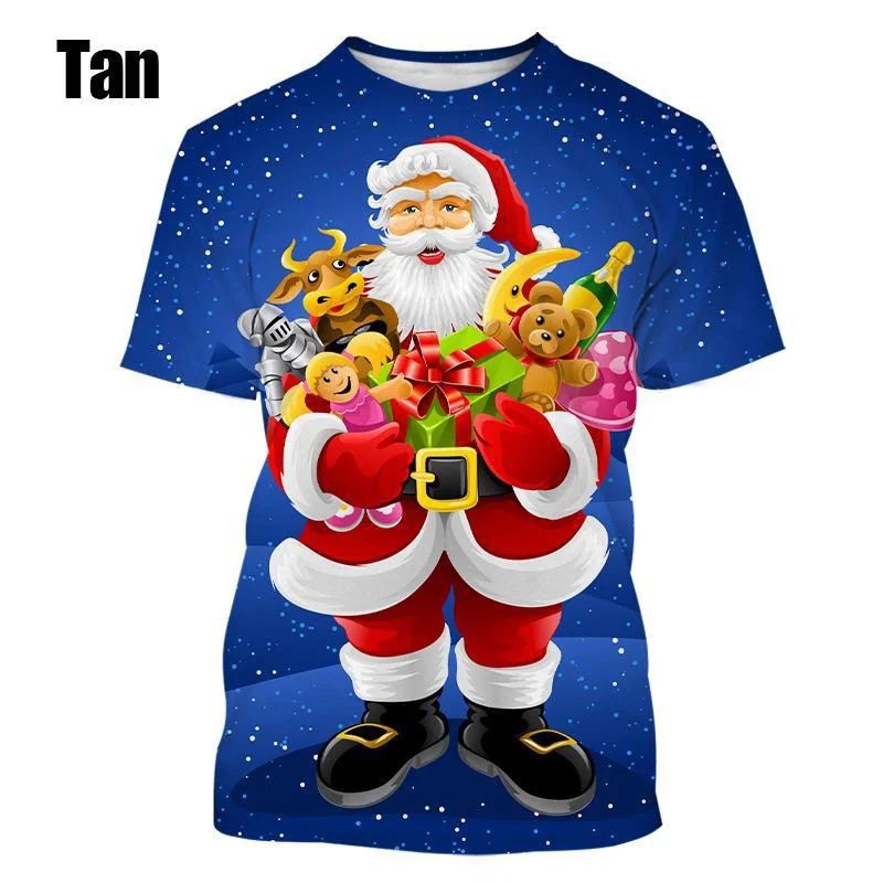

Hot Sale Santa Claus Printed 3d T Shirt Fashion Christmas Personality Men's and Women's Fun Casual T-shirt
