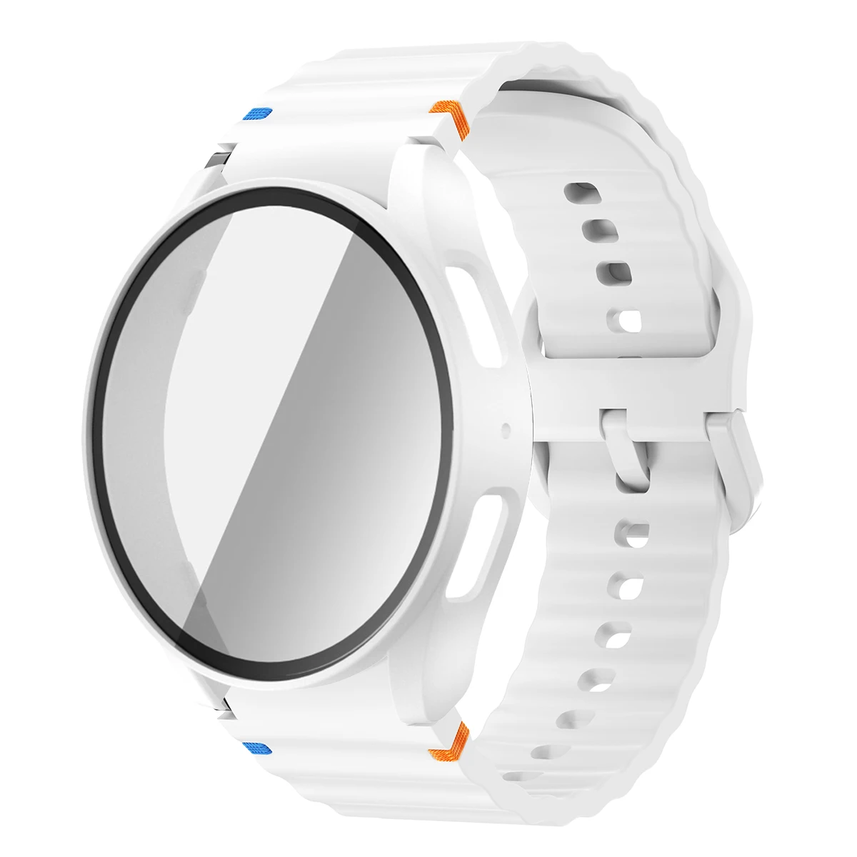 Silicone Watch Strap with Case and Screen Protector for 40-44mm Smartwatches - Durable Wrist Accessory