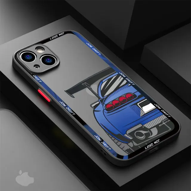 Sleek Automotive-Inspired Matte Hard Shell Phone Case