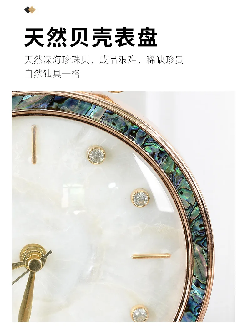 Description Picture 3 of itemLight Luxury Marble Desk Clock, Table Clock Ornament, Home and Living Room, Grand and Fashionable