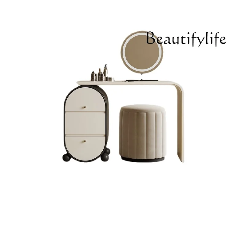 

New Dresser Storage Cabinet Integrated Bedroom Designer Retractable Makeup Table Light Luxury