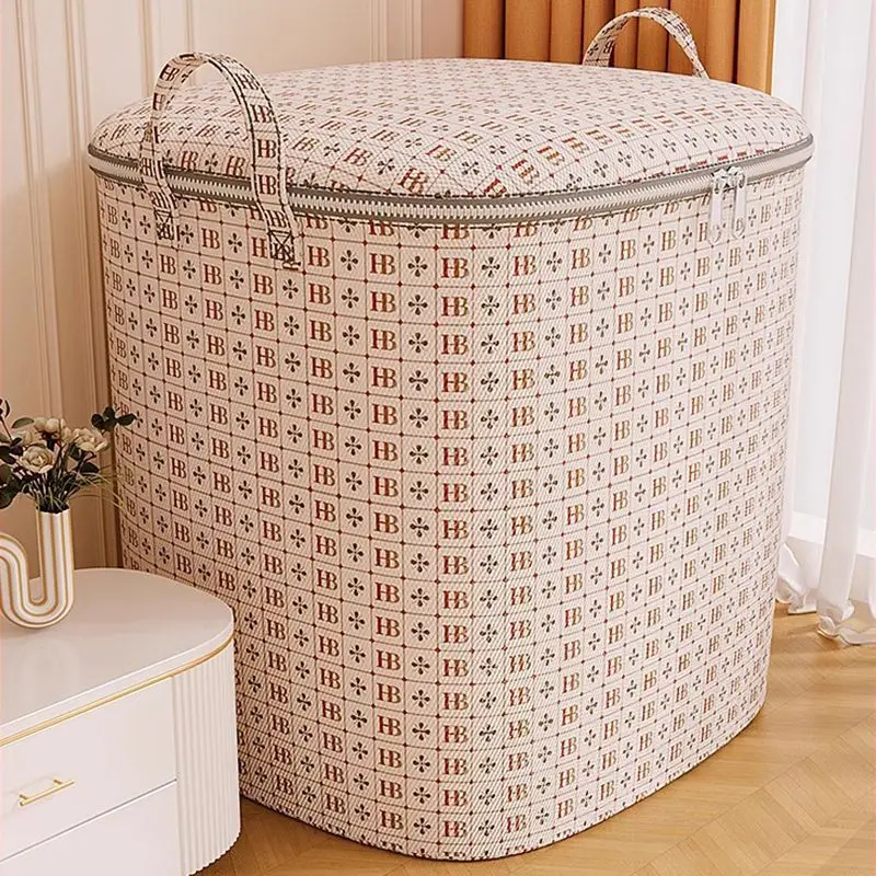 Clothes Organizer Wardrobe Storage Boxes with Lids Houndstooth Blanket Organizers with Handle Closet Wardrobe Zipper Bags 3
