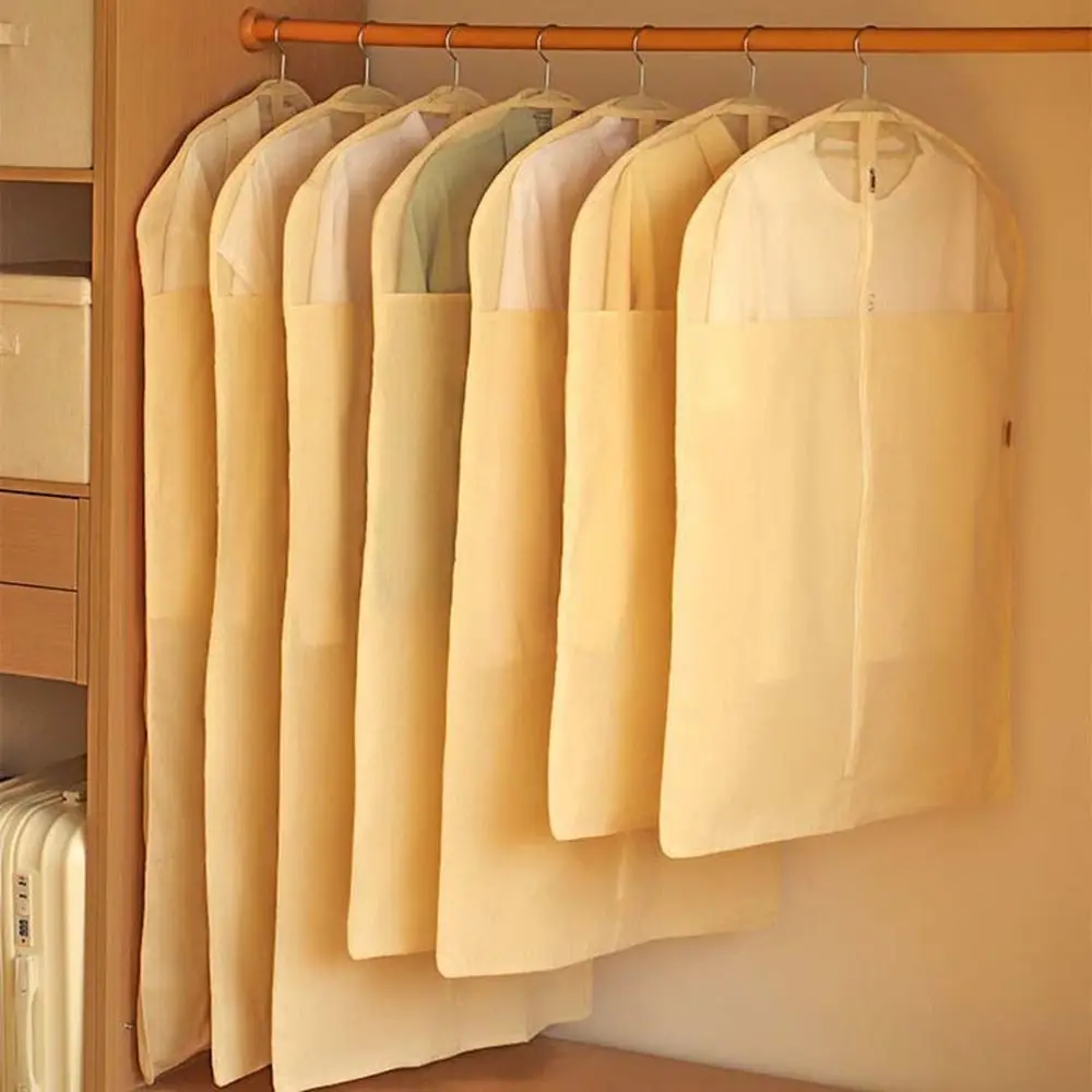 Practical Cotton Linen Clothes Dust Cover Protective Hanging Suit Cover Storage Bag Dustproof Breathable Garment Bag Cover Men