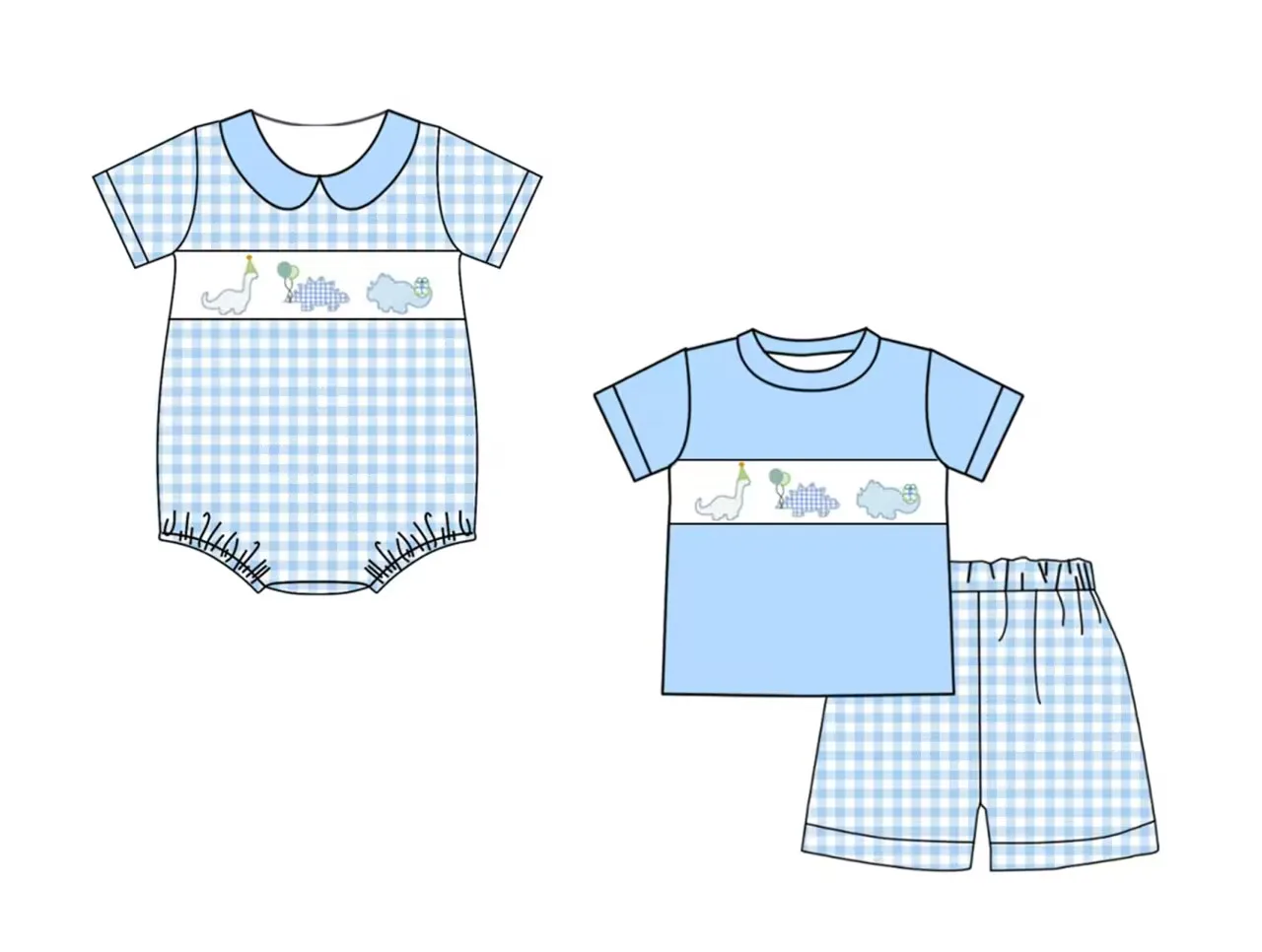 

Новый дизайн, одежда для маленьких мальчиков, футболка с коротким рукавом, Синие Клетчатые Шорты, комплект, комбинезон, Одежда для новорожденных, бутик детской одежды
