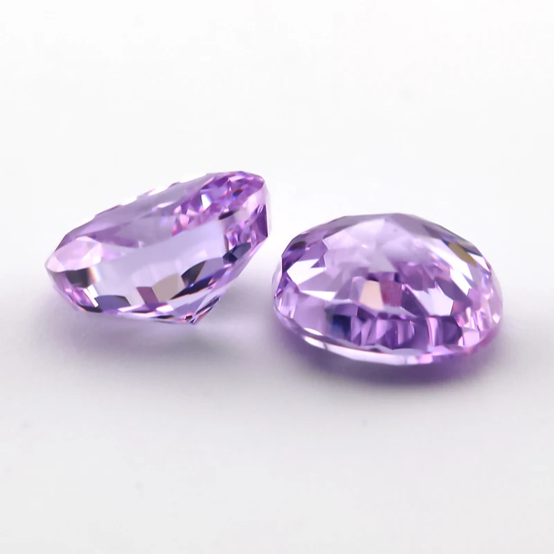 

Size 6x8mm 08#Light Purple Oval Crushed Ice Cut CZ Stone 5A Zircon Loose Cubic Zirconia Synthetic Gemstone For Jewelry Making