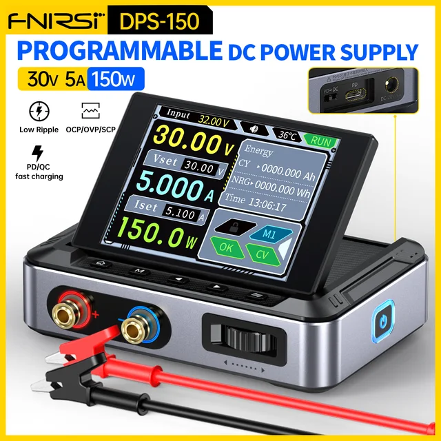 FNIRSI DPS-150 30V 5A DC Power Supply Adjustable Digit Display Mini Laboratory Power Supplies Voltage Regulator Preset Current