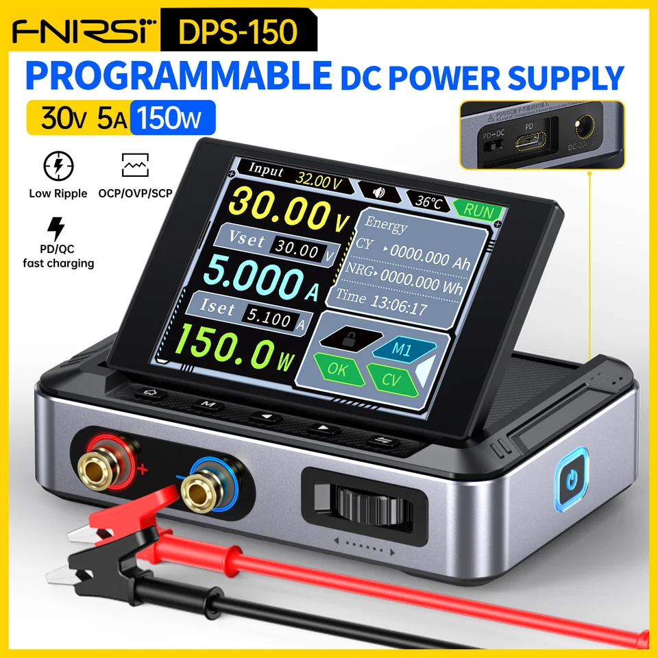 FNIRSI DPS-150 Laboratory DC Power Supply CNC Adjustable 30V 5A