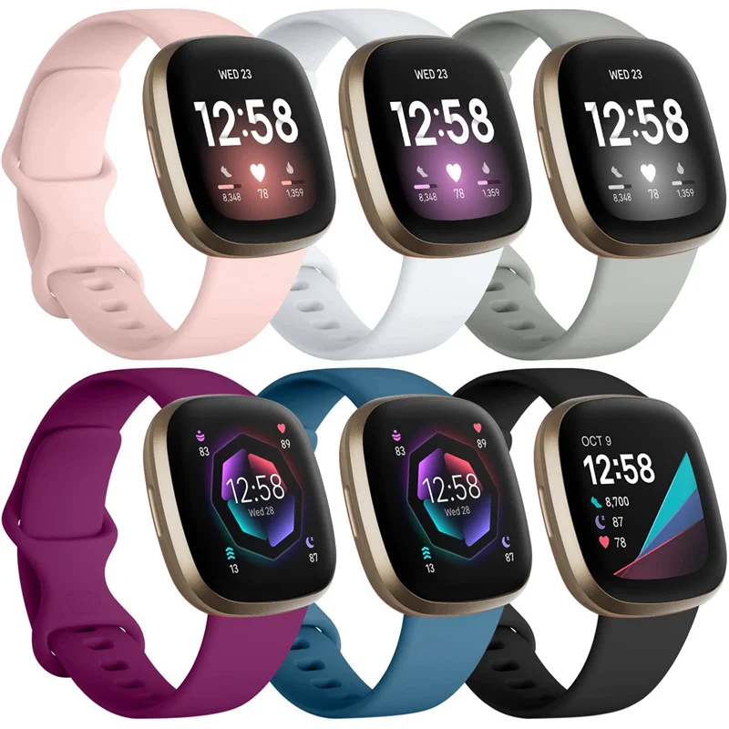 

Силиконовый ремешок для часов Fitbit Versa 3, мягкий ремешок для умных часов, спортивный Браслет для Fitbit Sense Versa3, аксессуары для часов