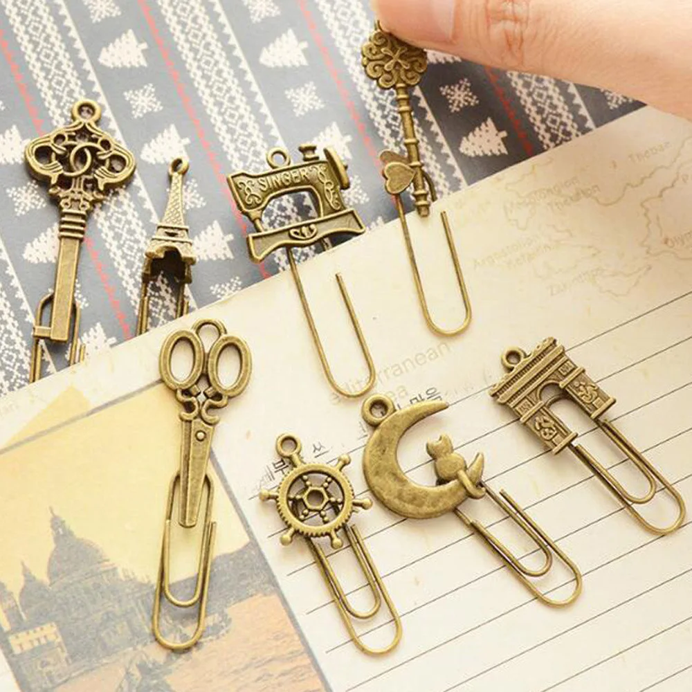 Vintage Key Bookmarks, Clipe de papel para