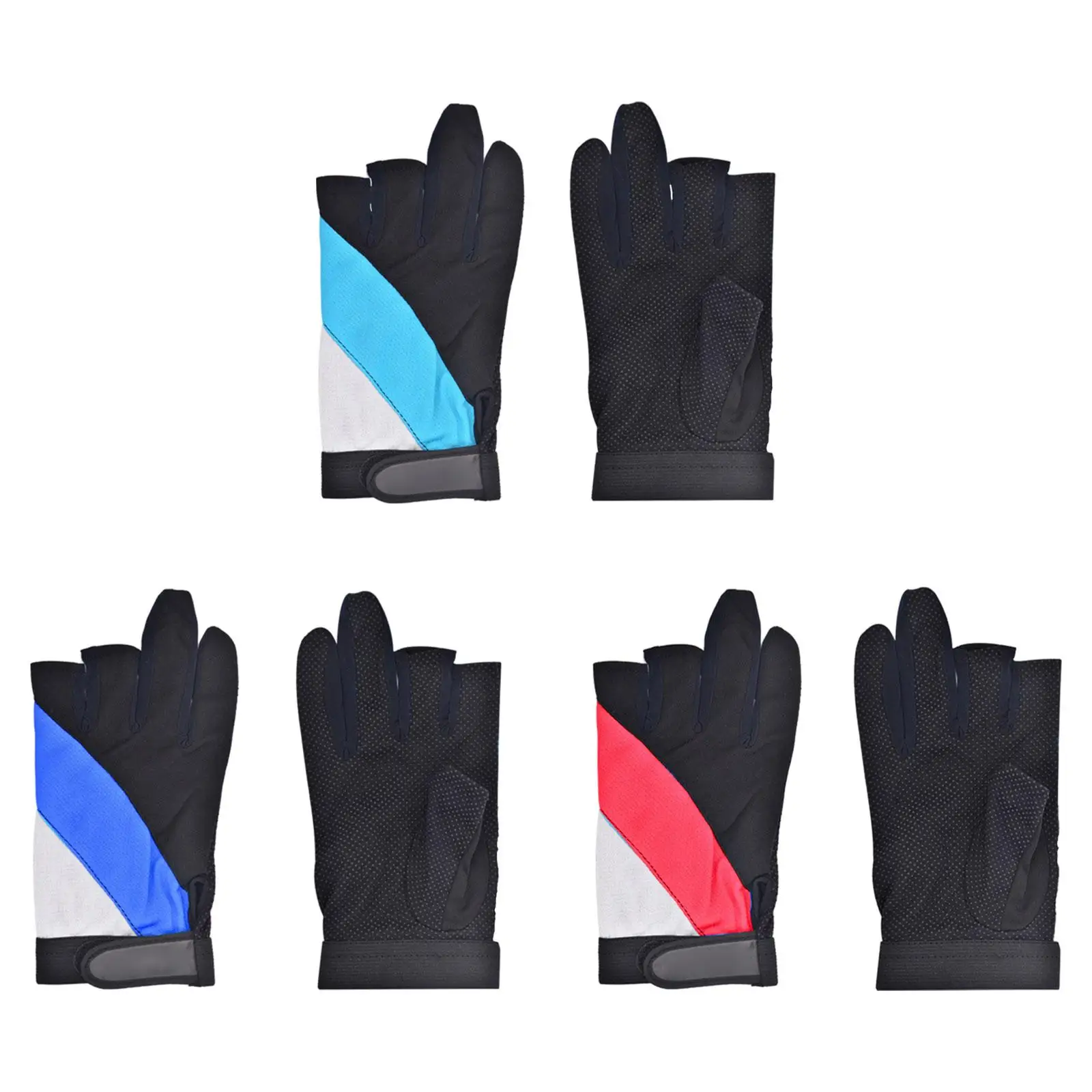 3 Cut Fingers Gloves Mittens Women Men Breathable Non Slip Cycling Gloves Finger Protector Gloves for Camping Outdoor Picnic