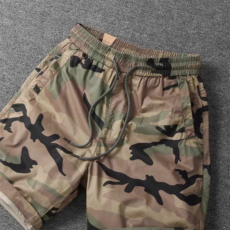 Men's Summer Thin Casual Shorts Fashion All Match Camouflage Cargo Shorts Cotton Gym Pants Beach Shorts