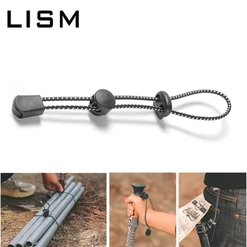 2Pcs Backpack Walking Stick Holder Outdoor Activities Trekking Hiking Pole Elastic Fixing Tie Cord Rope Mountaineering Buckle