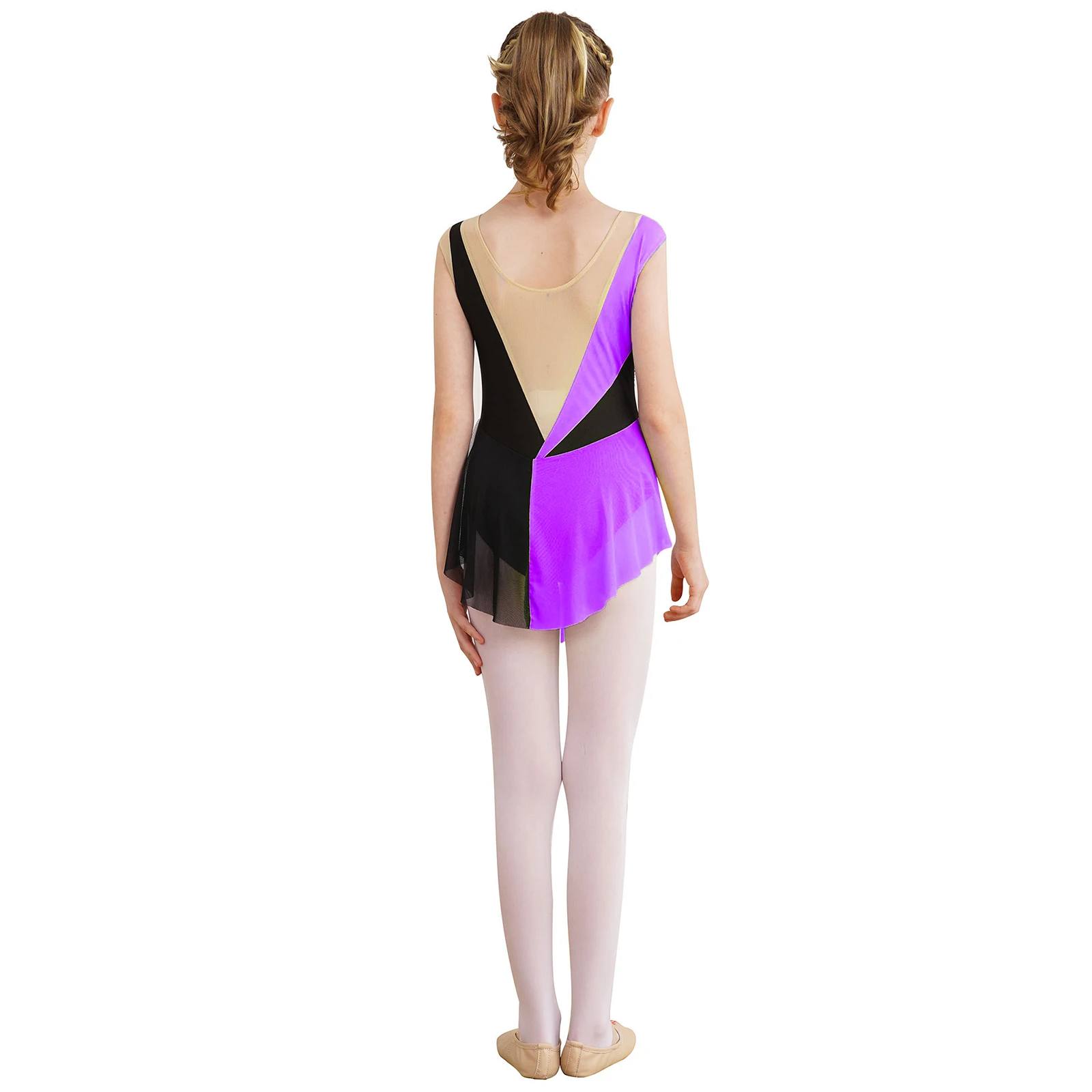 Děti dívčí cifra bruslení šaty lesklý drahokamu úplný pletivo tutu balet gymnastika leotard šaty ballroom představení dancewear