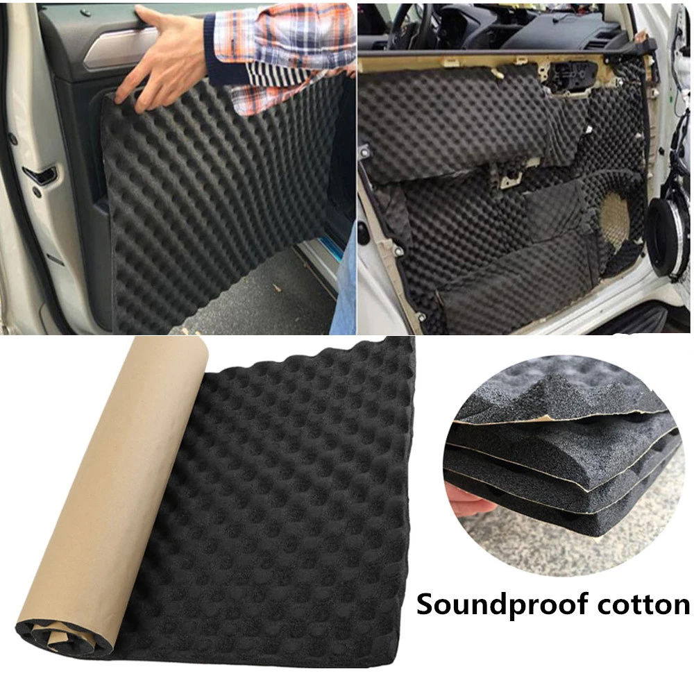 50/100/200cm Car Sound Deadener Mat Heatproof Soundproof Cotton Dampening Pads For Hood Engine